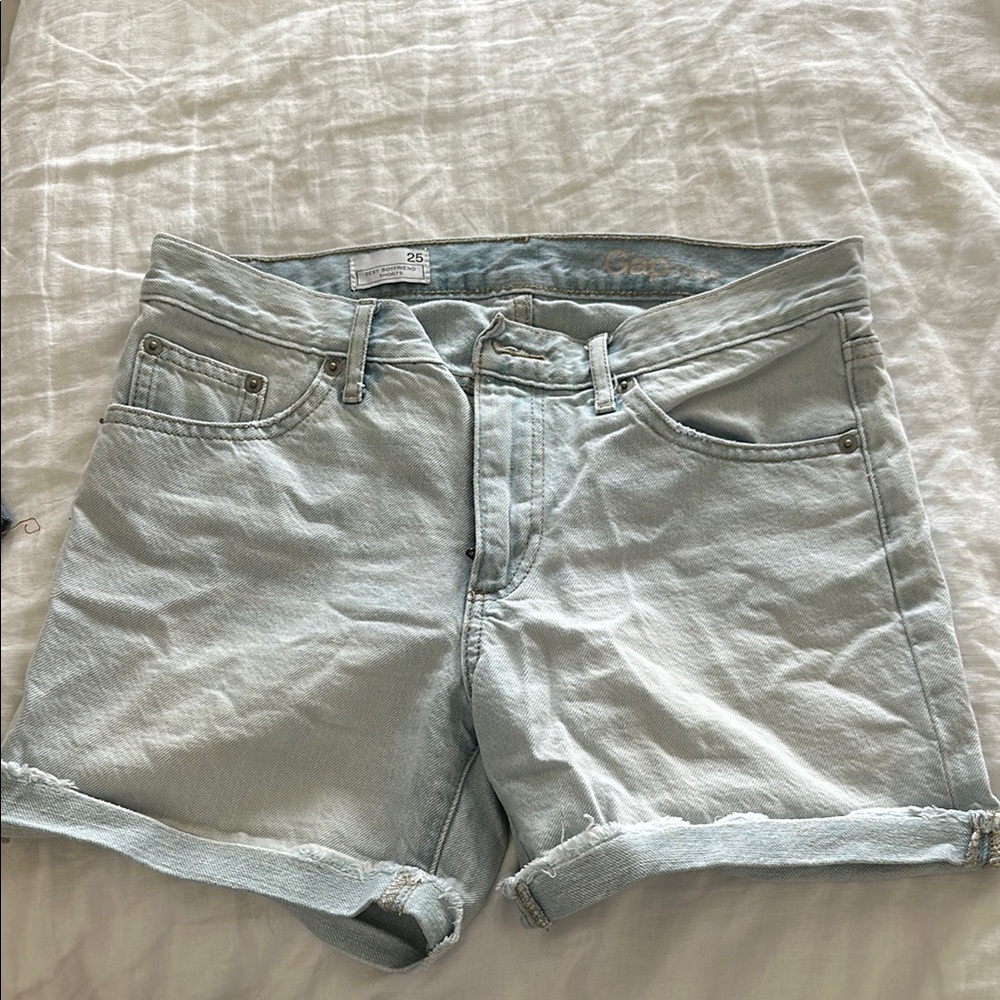Light Blue Denim Women's Gap sexy boyfriend Shorts